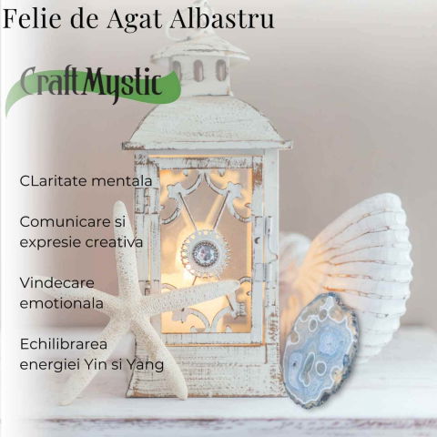 Felie de Agat Albastru 9-10 cm – Calm si Claritate Mentala [2]