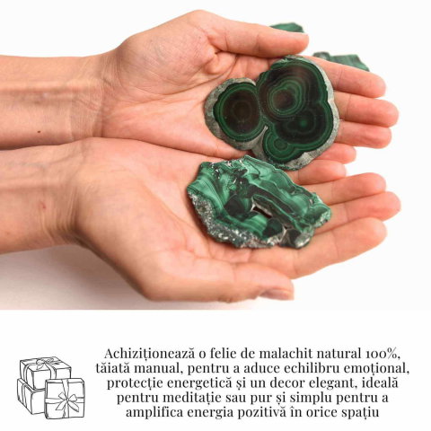 Felie Malachit Natural 5-6 cm - Vindecare si Echilibru Energetic [1]