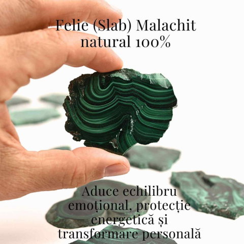 Felie Malachit Natural 5-6 cm - Vindecare si Echilibru Energetic [2]