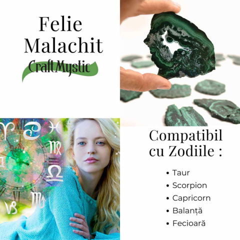 Felie Malachit Natural 5-7 cm - Vindecare si Echilibru Energetic [3]