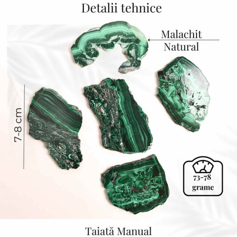 Felie Malachit Natural 7-8 cm - Vindecare si Echilibru Energetic [3]
