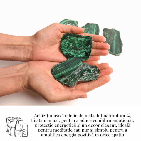 Felie Malachit Natural 7-8 cm - Vindecare si Echilibru Energetic [1]