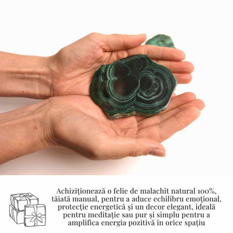Felie Malachit Natural 8-9 cm - Vindecare si Echilibru Energetic [1]
