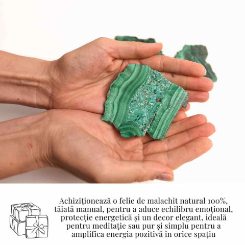 Felie Malachit Natural 9-10 cm- Vindecare si Echilibru Energetic/ Felie Malachit 9-10 cm 95-105 grame [1]