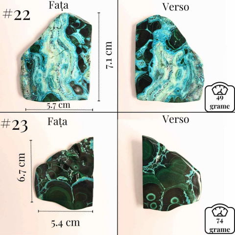 Felie unicat cu Malachit, Crisocola, Stalactite, Cornetite - Protectie si echilibru energetic [17]