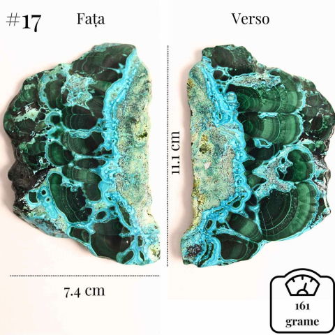 Felie unicat cu Malachit, Crisocola, Stalactite, Cornetite - Protectie si echilibru energetic [14]