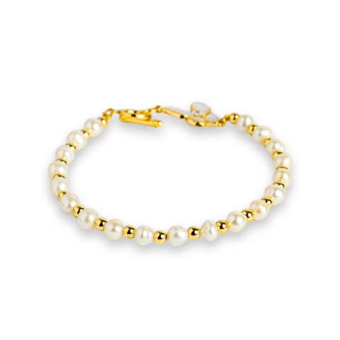 Echilibrare Energetica - Bratara cu perle si detalii aurii – Eleganta care nu se demodeaza