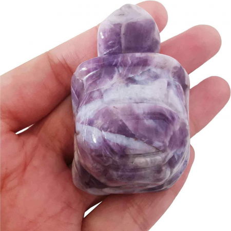 Figurina broasca testoasa 4 cm de cristal semipretios -  Sculptura din piatra vindecatoare reiki de buzunar pentru decor, colectie [2]