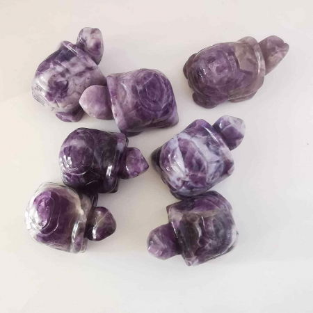 Figurina broasca testoasa 4 cm de cristal semipretios -  Sculptura din piatra vindecatoare reiki de buzunar pentru decor, colectie [3]