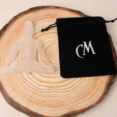 Cristal de selenit sculptat in forma de femeie 10 cm cu cele 7 chakre - Pentru decor si vindecare energetica [2]