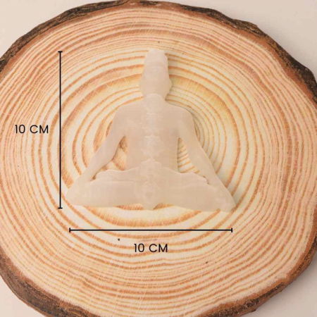 Cristal de selenit sculptat in forma de femeie 10 cm cu cele 7 chakre - Pentru decor si vindecare energetica [4]