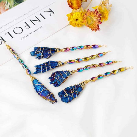 Matura Decorativa din Turmalina neagra electroplacata curcubeu Perfecta pentru Meditatie si Arta [5]