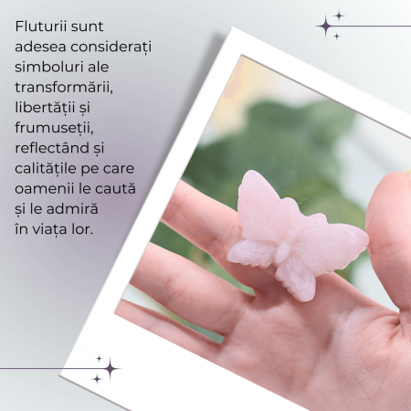 Figurina Fluture din Cuart Roz Natural, 5 cm - Incurajeaza Iubirea de Sine si Armonia Emotionala [3]