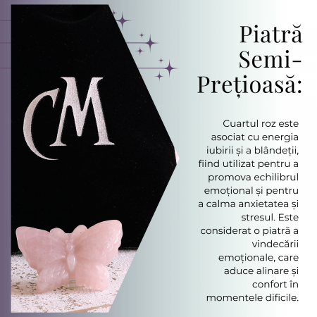 Figurina Fluture din Cuart Roz Natural, 5 cm - Incurajeaza Iubirea de Sine si Armonia Emotionala [1]