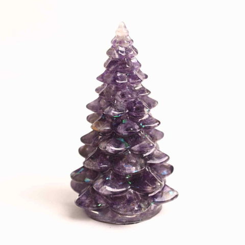 Cristale și Pietre Semiprețioase - Figurina Bradut cu Ametist – Calm si Protectie Spirituala