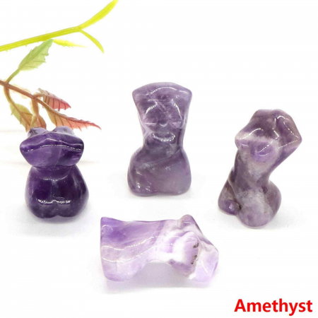 Forma bust femeie din cristal natural Ametist 4 cm sculptat manual [2]