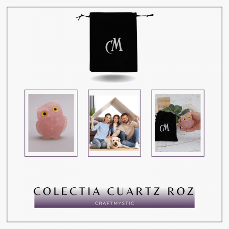 Figurina Bufnita din Cuart Roz – Simbol al Iubirii si Armoniei [6]