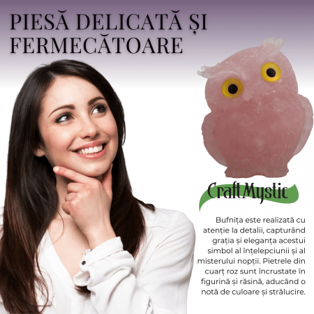 Figurina Bufnita din Cuart Roz – Simbol al Iubirii si Armoniei [3]
