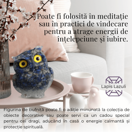Figurina Bufnita din Lapis Lazuli – Talisman de Intelepciune si Protectie [2]