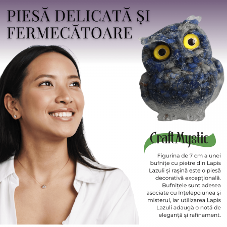 Figurina Bufnita din Lapis Lazuli – Talisman de Intelepciune si Protectie [4]