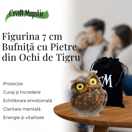 Figurina Bufnita din Ochi de Tigru – Protectie si Claritate Mentala [2]