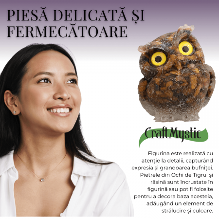 Figurina Bufnita din Ochi de Tigru – Protectie si Claritate Mentala [1]