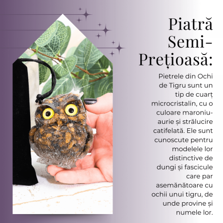 Figurina Bufnita din Ochi de Tigru – Protectie si Claritate Mentala [4]