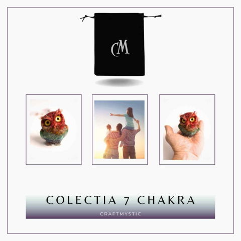 Figurina Bufnita 7 Chakre din Pietre Naturale, Armonie si Echilibru [6]