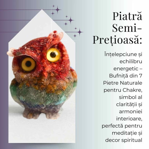 Figurina Bufnita 7 Chakre din Pietre Naturale, Armonie si Echilibru [4]