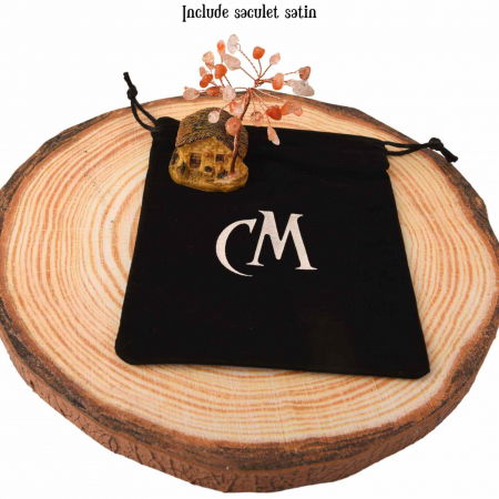 Figurina casuta cu ramuri din cristale naturale Agat Rosu - Decoratiune interior sau exterior, pentru casa, birou, acvariu [3]