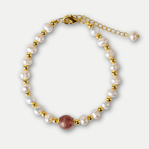 Bijuterie a Inimii Deschise – Bratara cu Cristal Capsuna si Perle [8]