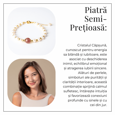 Bijuterie a Inimii Deschise – Bratara cu Cristal Capsuna si Perle [5]