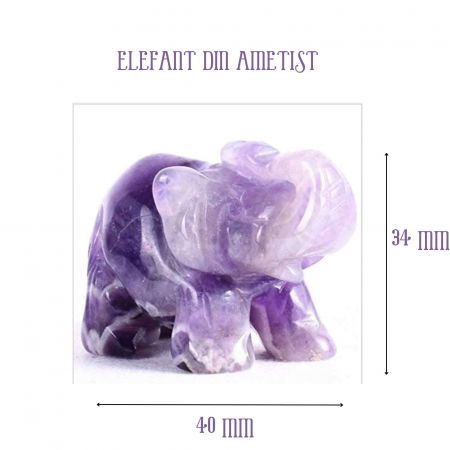 Figurina elefant din piatra semi-pretioasa sculptata manual - Statuie din cristale vindecatoare Reiki de buzunar pentru meditatie, pace [2]