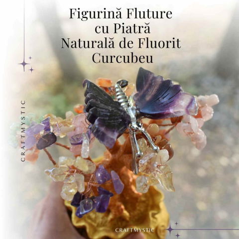 Figurina Fluture din Fluorit Curcubeu - Claritate și Echilibru [4]