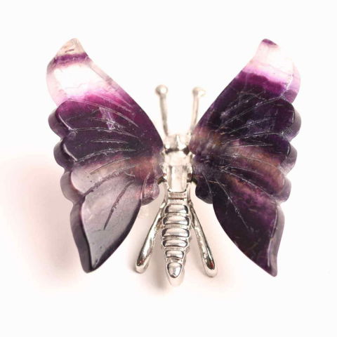 Figurina Fluture din Fluorit Curcubeu - Claritate și Echilibru