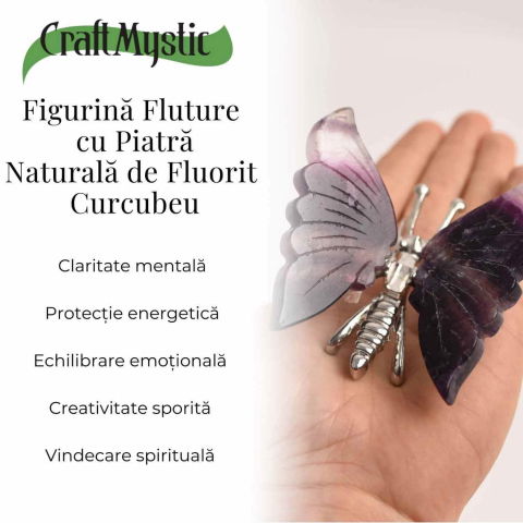 Figurina Fluture din Fluorit Curcubeu - Claritate și Echilibru [1]
