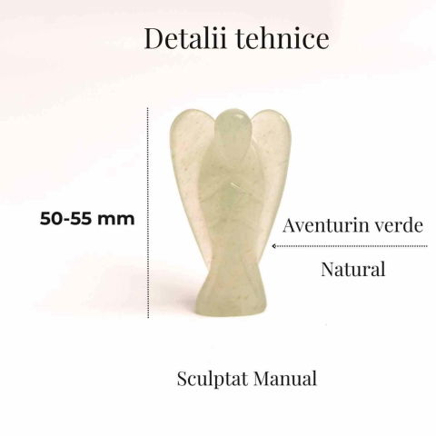 Figurina Inger din Aventurin Verde pentru Echilibru si Calm Interior, 50-55mm [2]