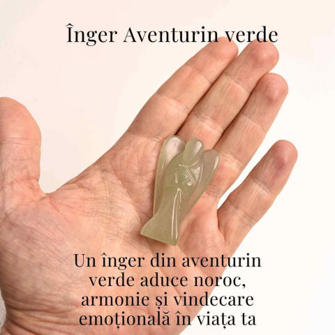 Figurina Inger din Aventurin Verde pentru Echilibru si Calm Interior, 50-55mm [1]
