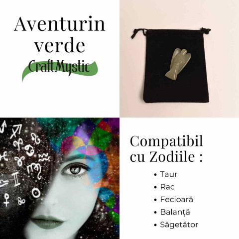 Figurina Inger din Aventurin Verde pentru Echilibru si Calm Interior, 50-55mm [4]