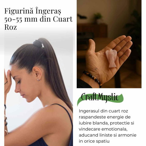 Ingeras din cuart roz 50-55 mm – Energie de iubire și protectie blanda [2]
