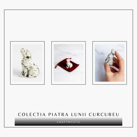 Figurina Lup din Piatra Lunii Curcubeu - Energie si Protecte Spirituala [6]
