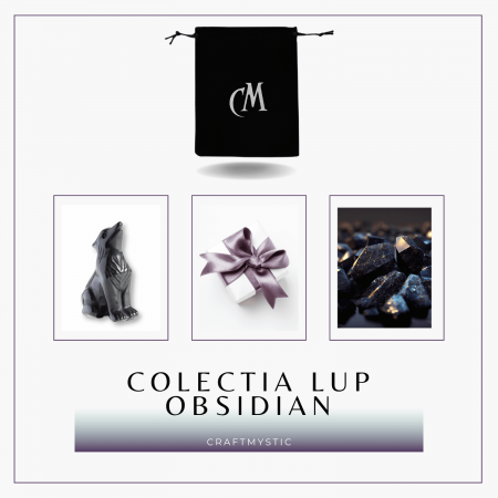 Figurina Lup din Obsidian Natural, 5 cm - Protector Energetic si Sprijin în Transformare [8]