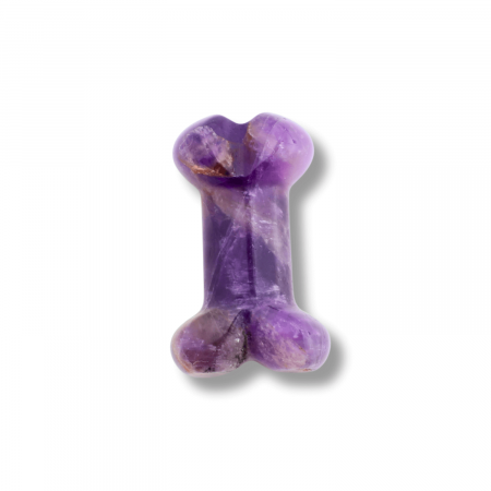 Figurina in Forma de Os din Cristale Naturale - Ametist, Ochi de Tigru, Obsidian si Cuart Roz, 30mm