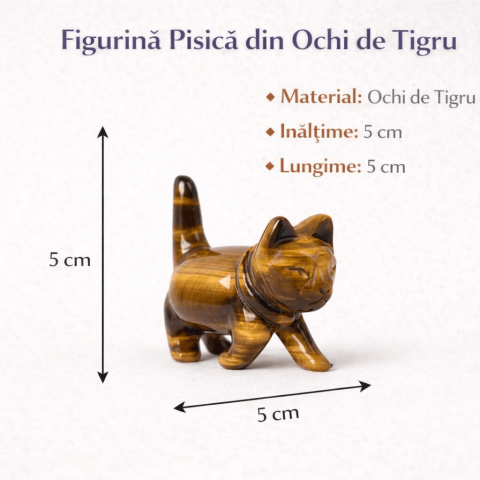Figurina Pisica din Ochi de Tigru – Curaj, Protectie si Claritate Interioara [3]