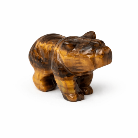 Cristale și Pietre Semiprețioase - Urs Protector din Ochi de Tigru – Forta Interioara si Stabilitate Energetica