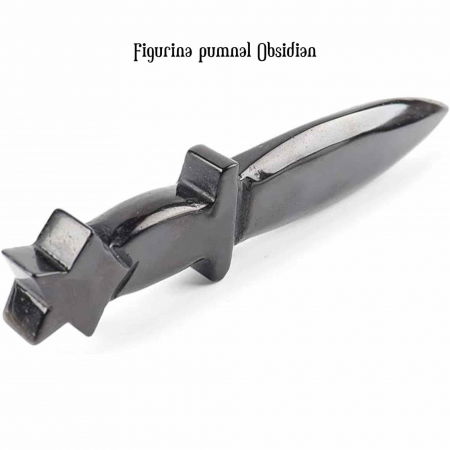 Figurina Pumnal din Obsidian Natural - Decor Elegant, Vindecare Reiki [3]