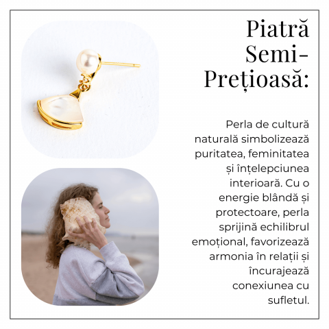 Gratie si prospetime – Cercei cu scoica sculptata si perla de cultura [4]