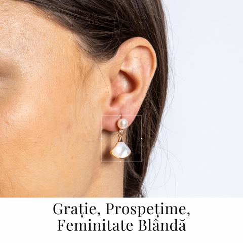 Gratie si prospetime – Cercei cu scoica sculptata si perla de cultura [1]