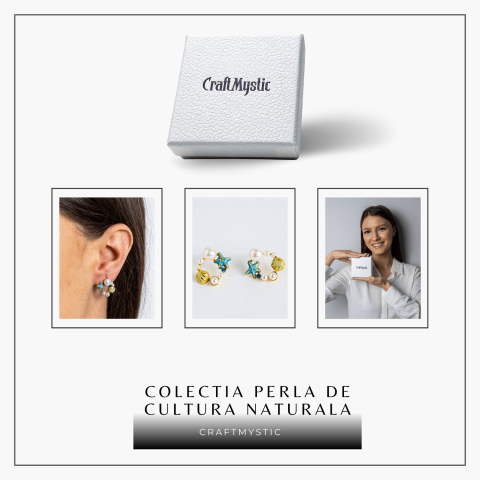 Spirit liber – Cercei Ocean cu perla naturala si detalii marine [7]