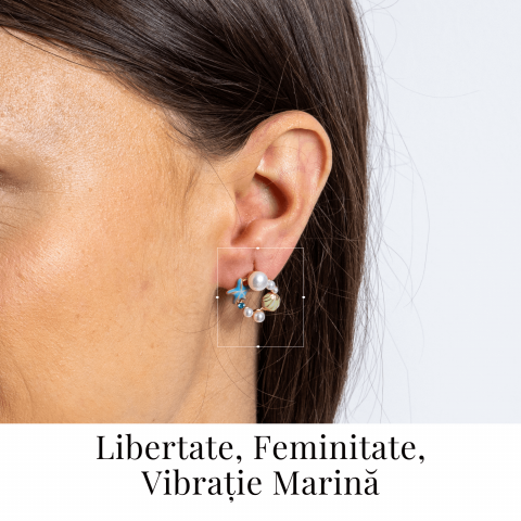 Spirit liber – Cercei Ocean cu perla naturala si detalii marine [1]